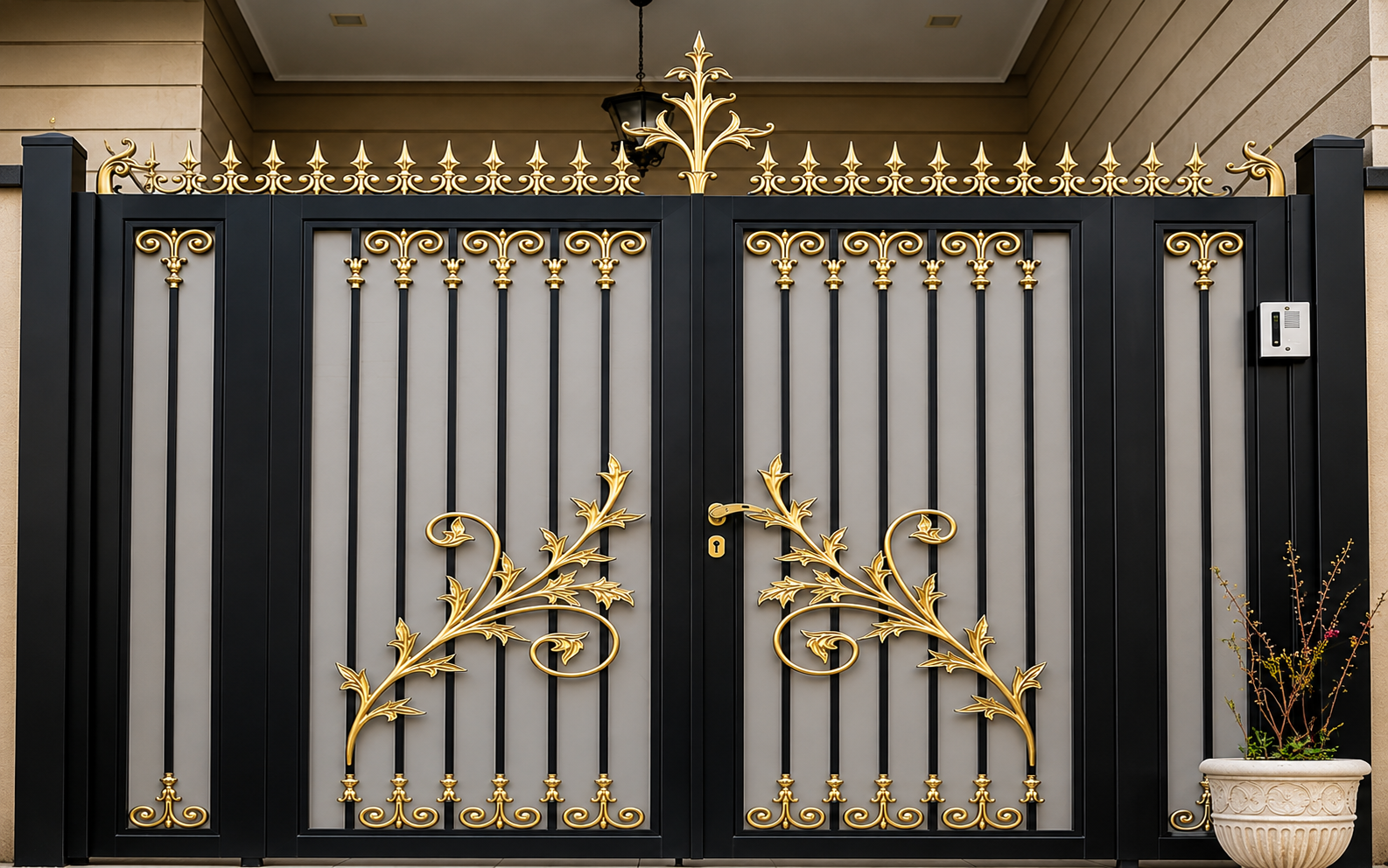 حداد مظلات الكويت - Haddad Muzallat Kuwait - سياج وبوابة ألواح خشبية 1 - Timber Slat Fence and Gate
